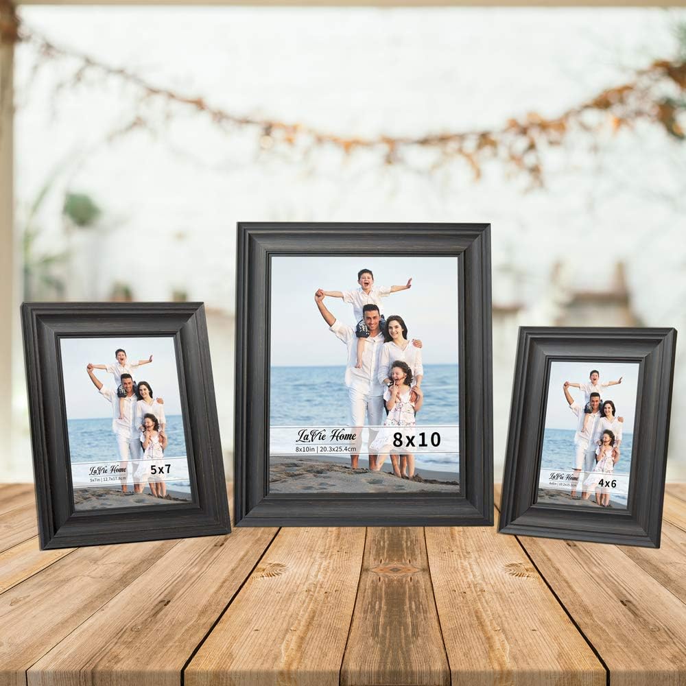 LaVie Home 8x8 Picture Frames (1 Pack, Gold) Square Photo Frame Set with High Definition Glass for Wall Mount & Table Top Display