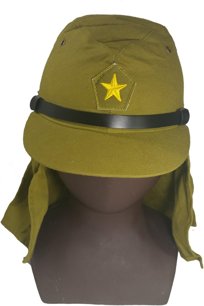 Repro WWII WW2 Japanese Solider Hat and Flap Neck Cover Cap 59 CM Dark Grey