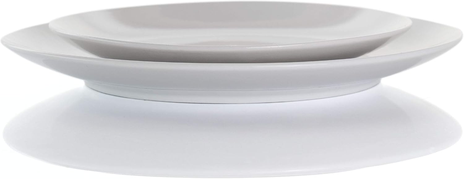 Elama White Porcelain Dish Dinnerware Set, 18 Piece, Newman