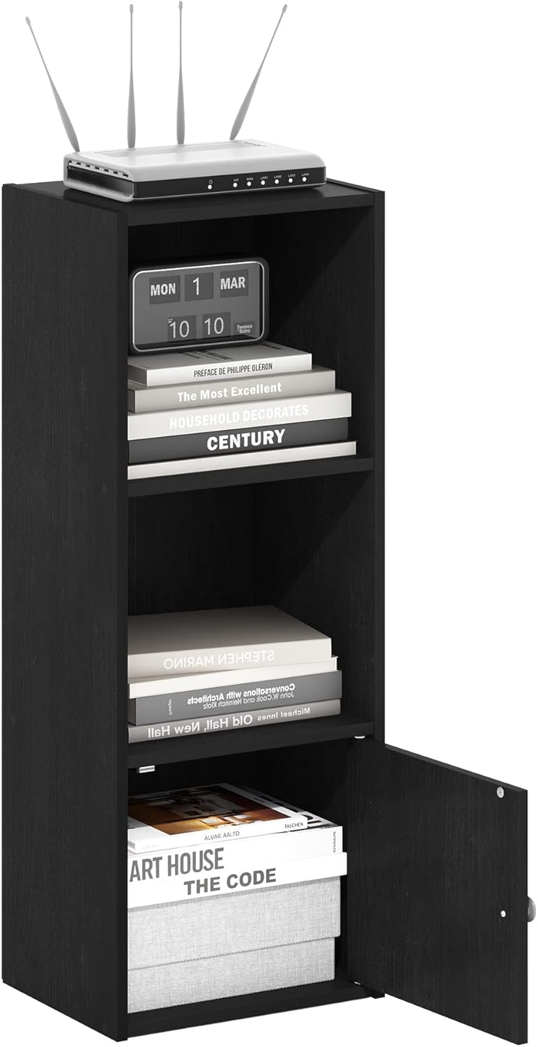 Furinno LUDER Book Shelf, 5-Cube Bookshelf, Reversible Bookcase, 9.4 x 19.5 x 31.5, Easy Assembly, for Living Room, Bedroom, Home Office, White