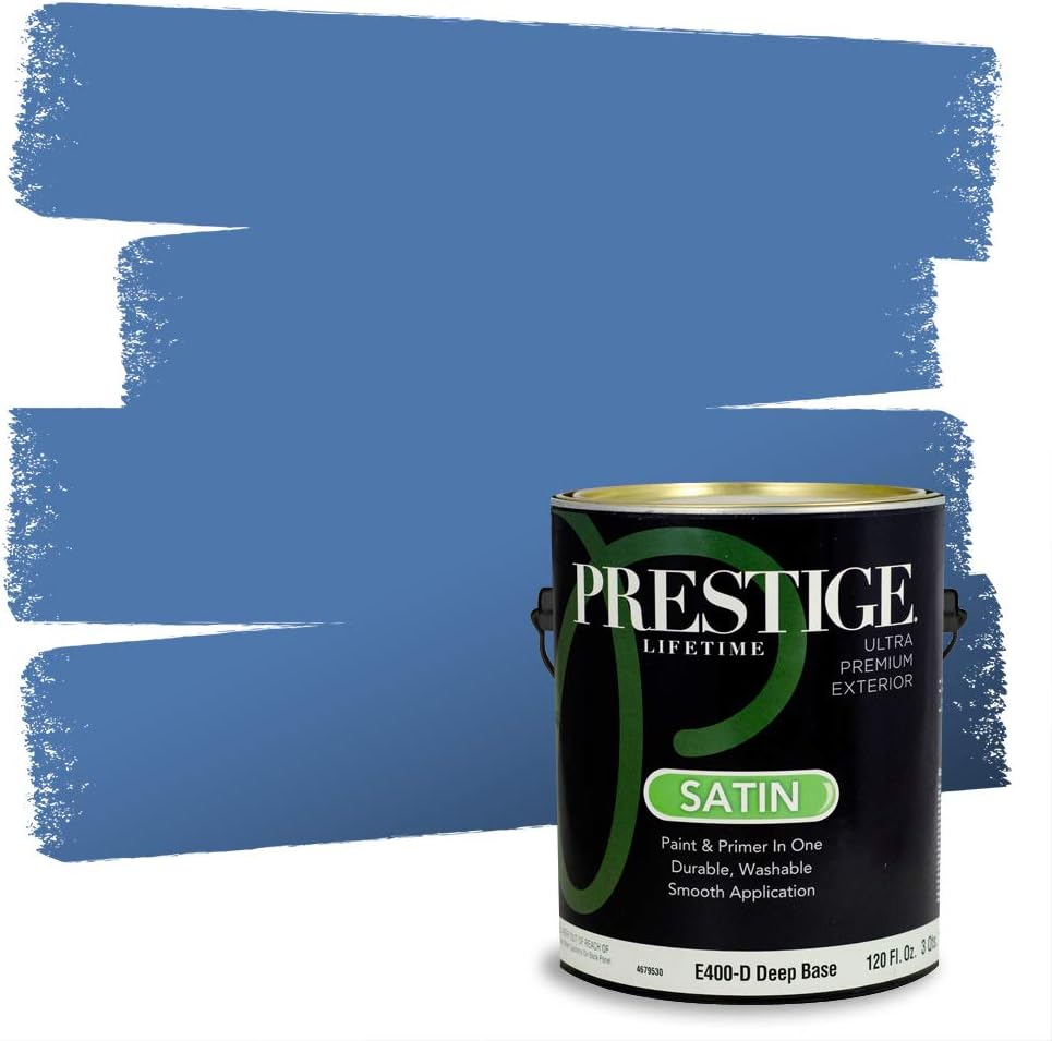 PRESTIGE Paints Exterior Paint and Primer In One, 1-Gallon, Satin, Comparable Match of Sherwin Williams* Blueblood*