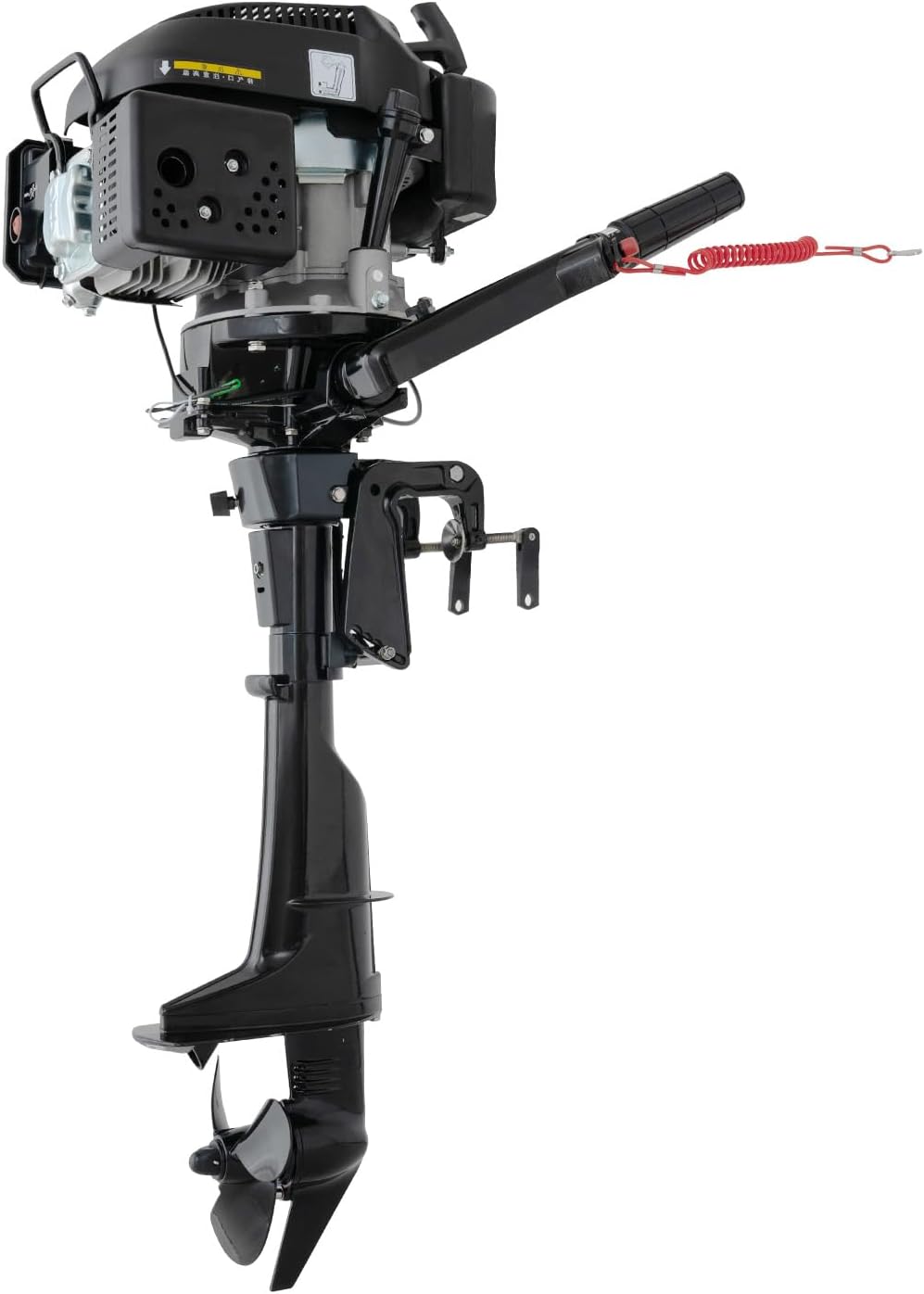 Outboard Boat Motor Air Cooled Gas Outboard Engine 360° Steering Pull Start Saltwater Outboard Boat Motor Fishing Boat Engine