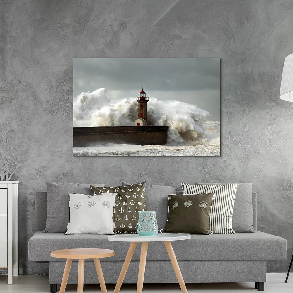 Hardy Gallery Ocean Wave Canvas Wall Art Coastal Decor 16x11 Inch