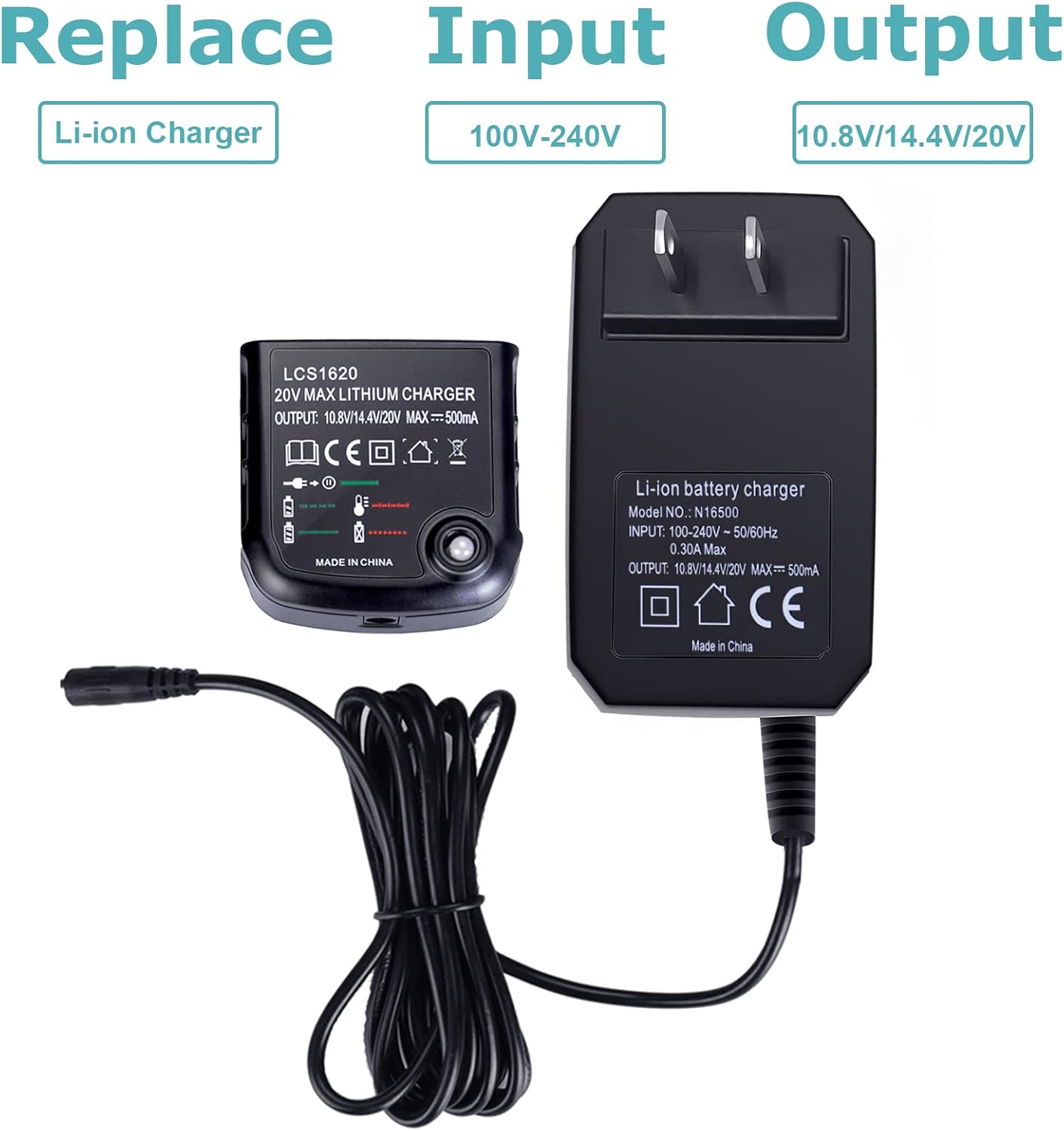 20 Volt LithiumIon Battery Charger LCS1620 for Black & Decker for Porter Cable for STANLEYBattery 12V 14.4V 18V 20 Volt Batteries LBXR20 LCS1620B