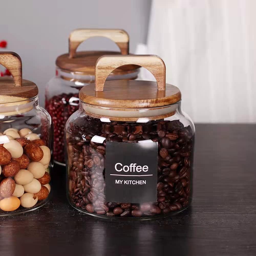 SAIOOL Egg Jar,kitchen canister， 1 Gallon Large Glass Food Storage Jars with Airtight Lid, Clear