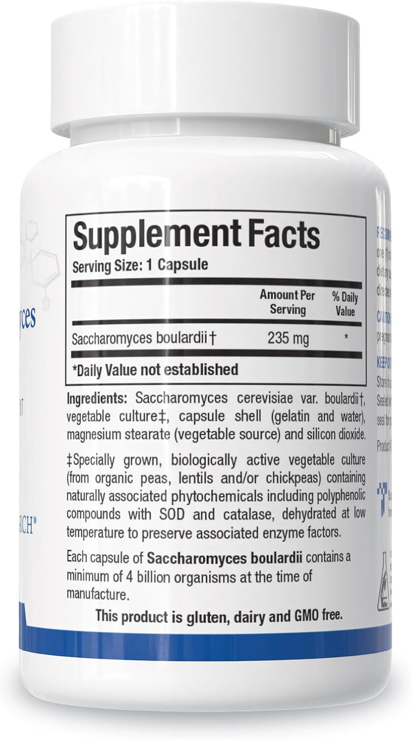 Biotics Research Saccharomyces boulardii Probiotics Supplement - 235 mg/Serving- Supports GI Health Microbial Balance, Healthy Immune & Pathway Responses - Dairy-Free, Temperature-Stable - 60 Capsules