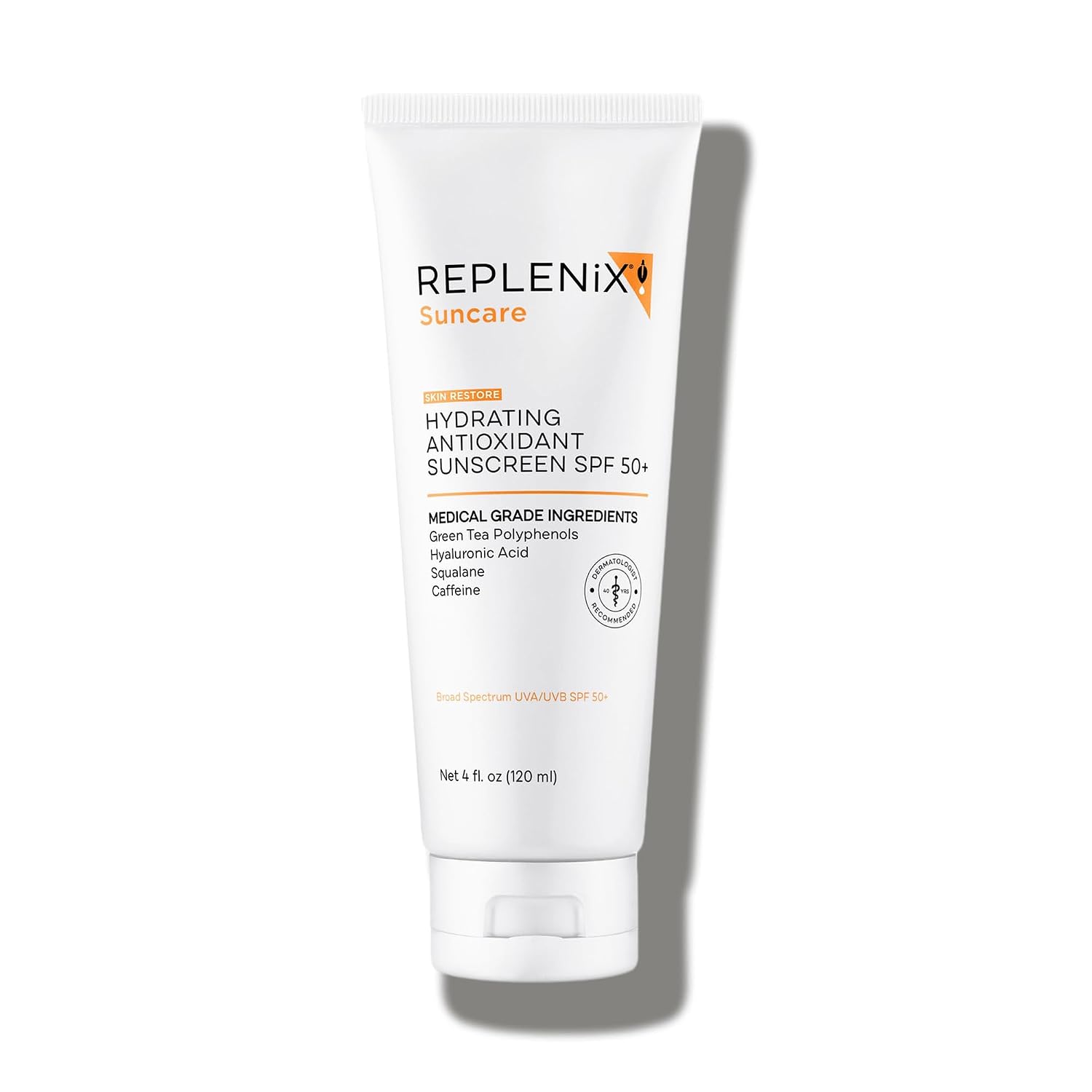 Replenix Hydrating Antioxidant Mineral Broad-Spectrum Sunscreen with Medical-Grade Zinc, Dermatologist-Developed Oil-Free SPF 50+ for Face & Body