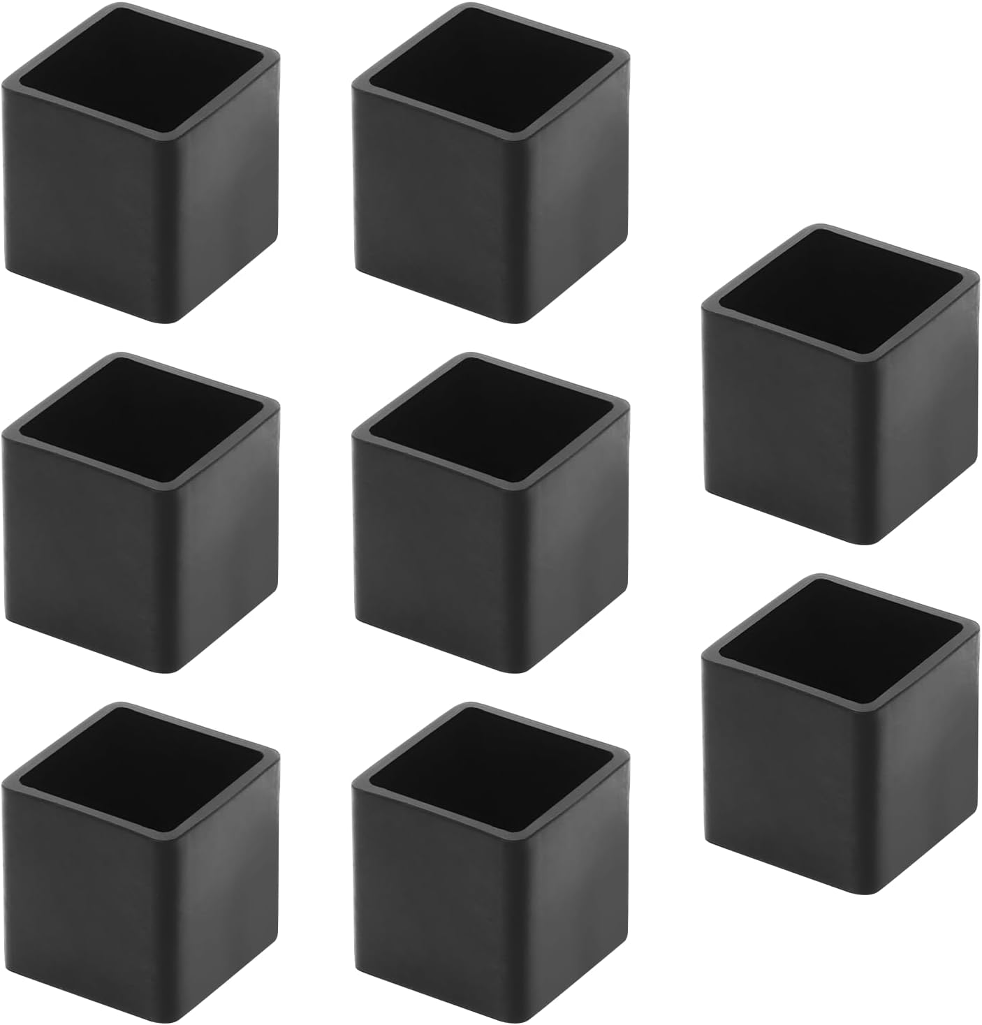 Bonsicoky 20Pcs Rectangle Rubber Furniture Leg Caps (3/4" x 1-1/2"), Vinyl Flexible Chair Leg Floor Protectors for Patio Indoor Chair Table Bed