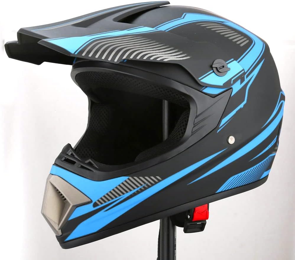 Motocross Offroad Helmet Dirt Bike Helmet BMX MX ATV Helmet Full Face Motorcycle Helmet with Gloves Goggles Mask for Unisex Adult Youth DOT/FMVSS