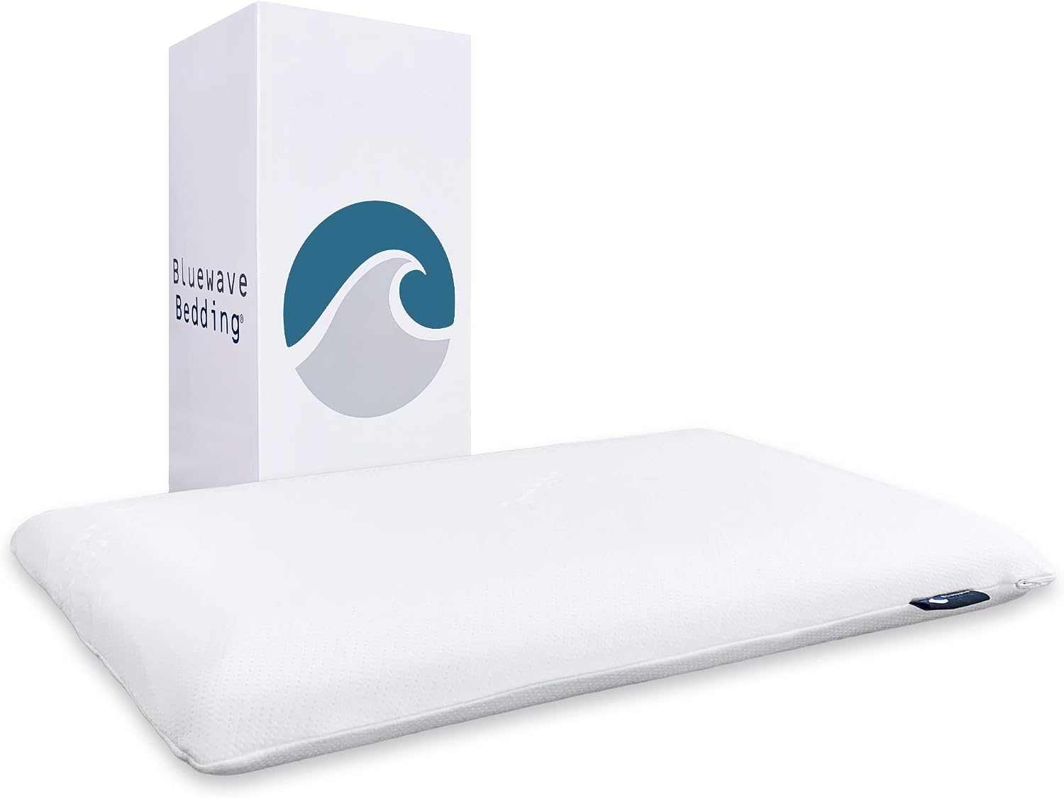 Bluewave Bedding Hyper Slim Gel Memory Foam Pillow for Stomach and Back Sleepers - Thin