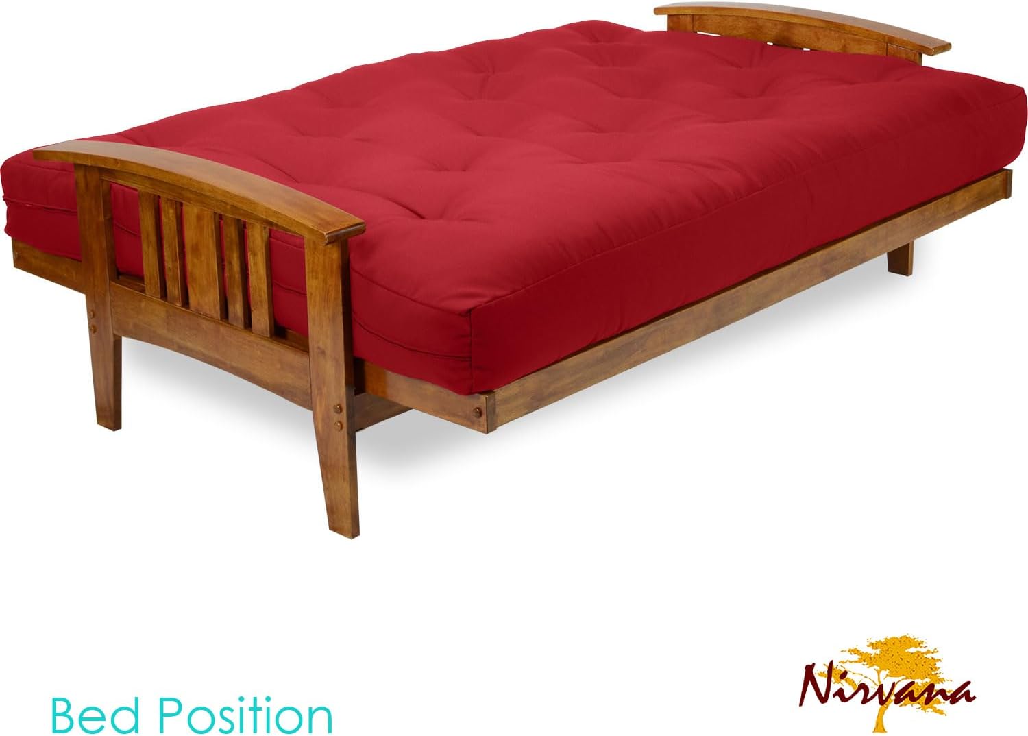 Westfield Futon Set - Queen Size, Frame, 8" Mattress, Twill Ivory Cover