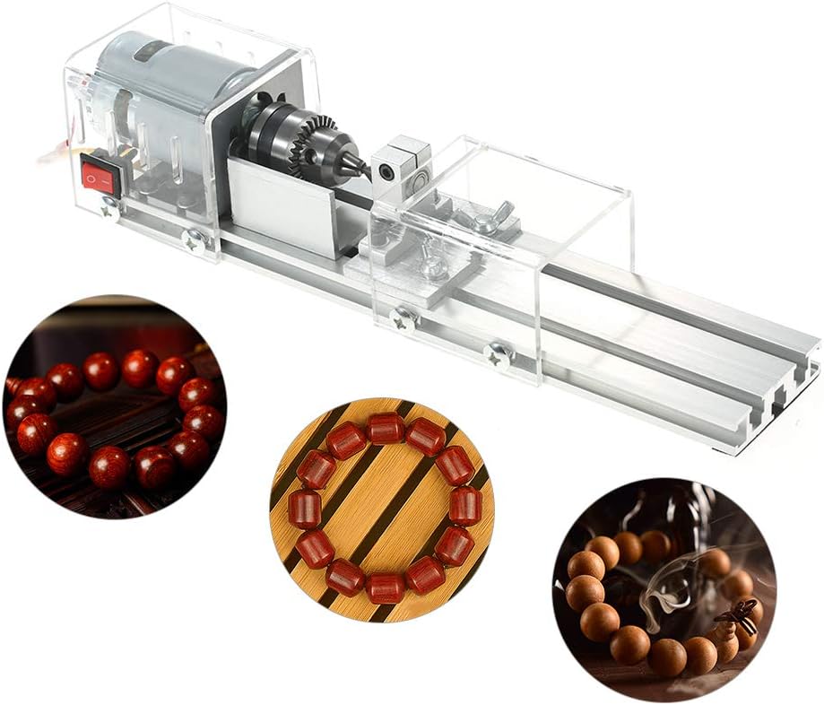 OPHIR 100W Mini Wood Lathe Machine, DIY Woodworking Tool, 24V DC