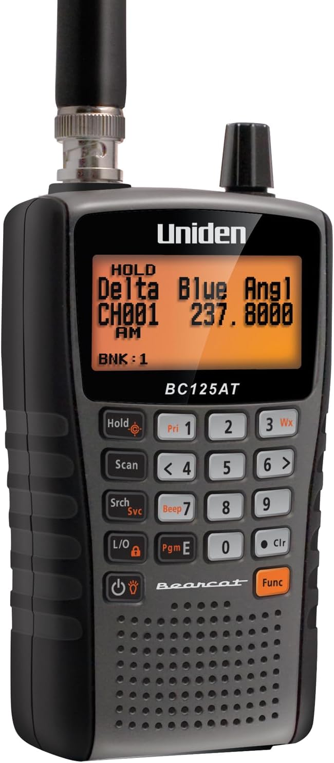 Uniden Bearcat BC125AT Handheld Scanner, 500-Alpha-Tagged Channels, Close Call Technology, PC Programable, Aviation, Marine, Railroad, NASCAR, Racing
