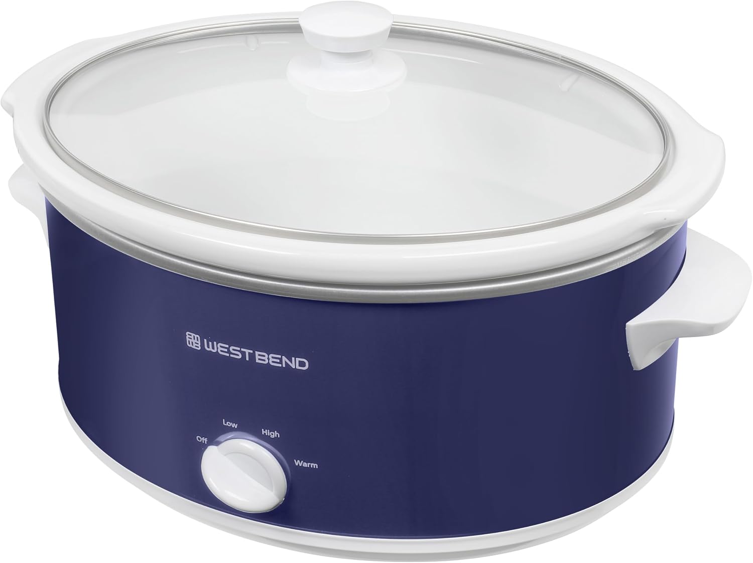 West Bend Slow Cooker 6-Quart Manual Crockery Style with Dishwasher Safe Oval Ceramic Crockpot and Glass Lid Two Temperature Settings Plus Keep Warm, 330-Watts, Black