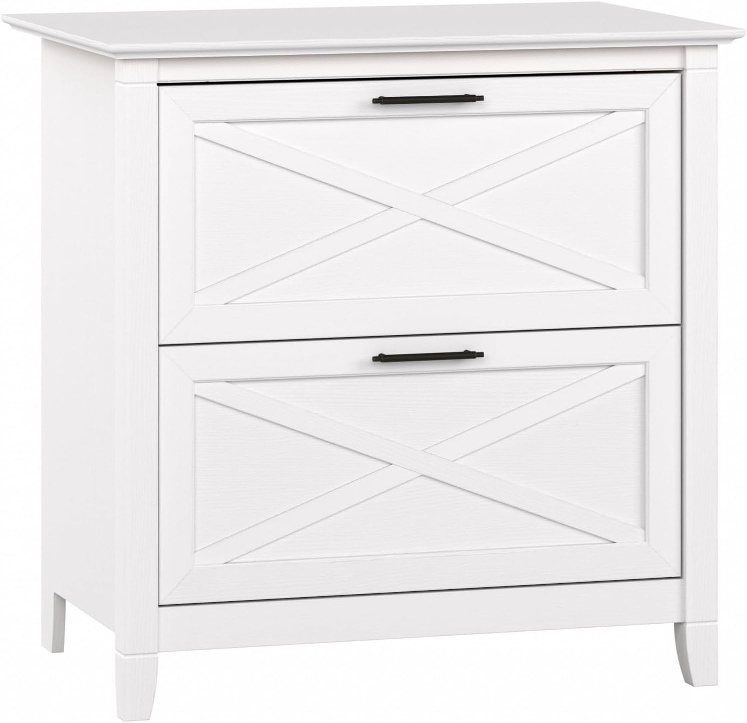 Bush Home Key West 2 Drawer Lateral File Cabinet in Washed Gray, Document Storage for Home Office, Accent Chest with Drawers