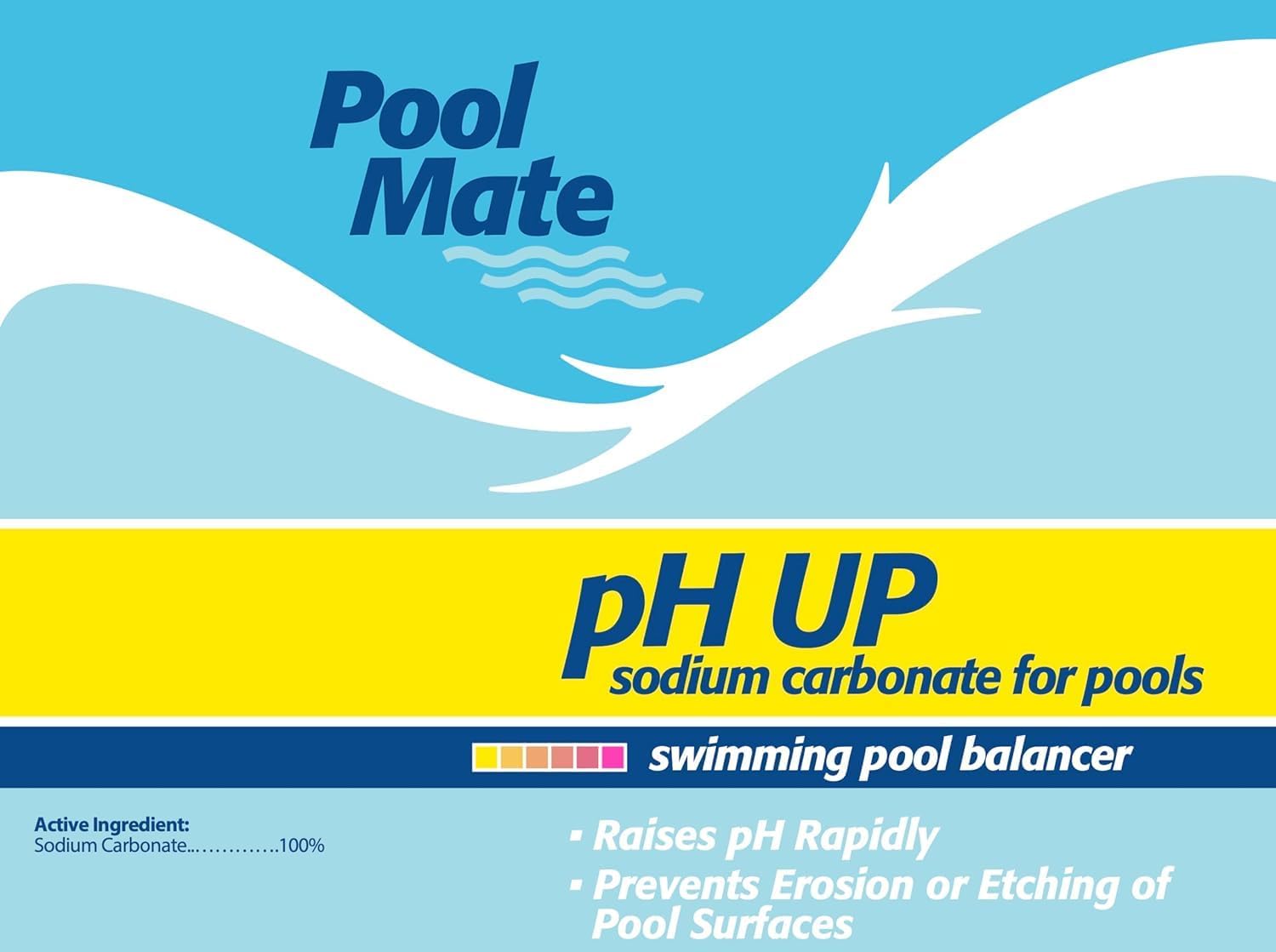 Pool Mate 25-Pounds Premium pH Up for Swimming Pools | 100% Sodium Carbonate, Raises pH, pH Increaser, Easy To Use, Works Fast