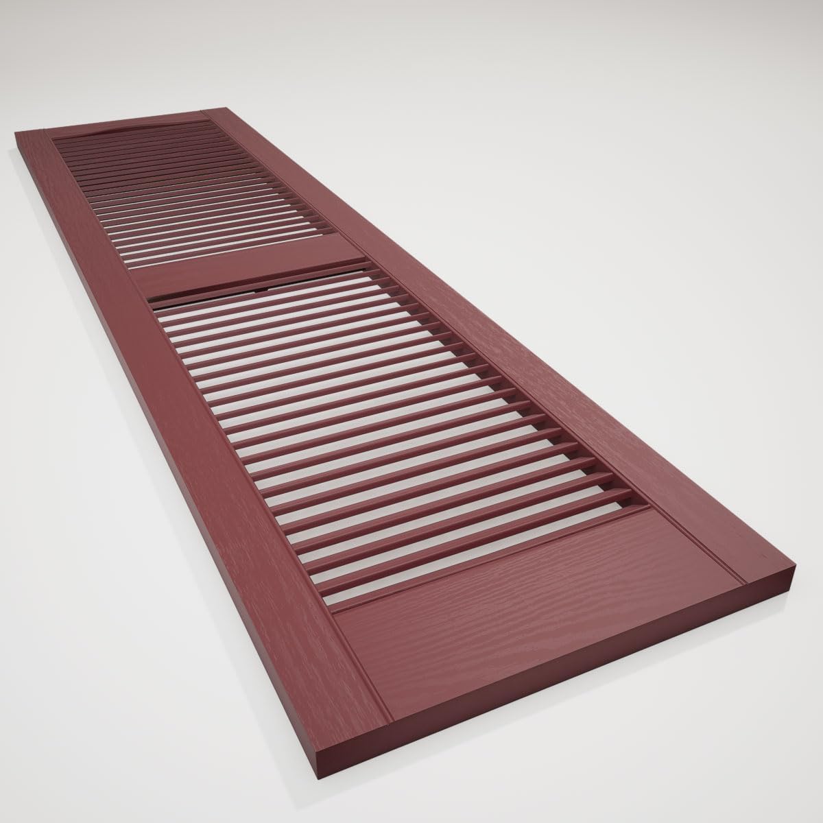 Ekena Millwork Lifetime Vinyl LL1S12X02500PG Standard Cathedral Top Center Mullion, Open Louver Vinyl Shutters, w/Installation Shutter-Lok's & Matching Screws (Per Pair), 12'W x 25'H, Paintable