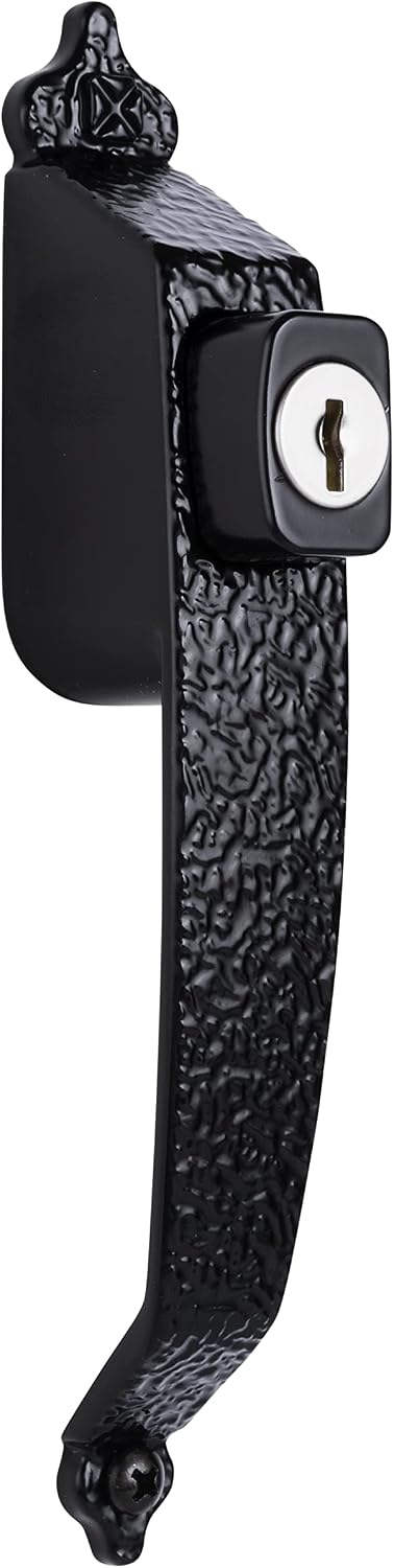 Wright Products - Keyed Colonial Push Button Door Latch for Screen and Storm Doors, Black, 1 Unit