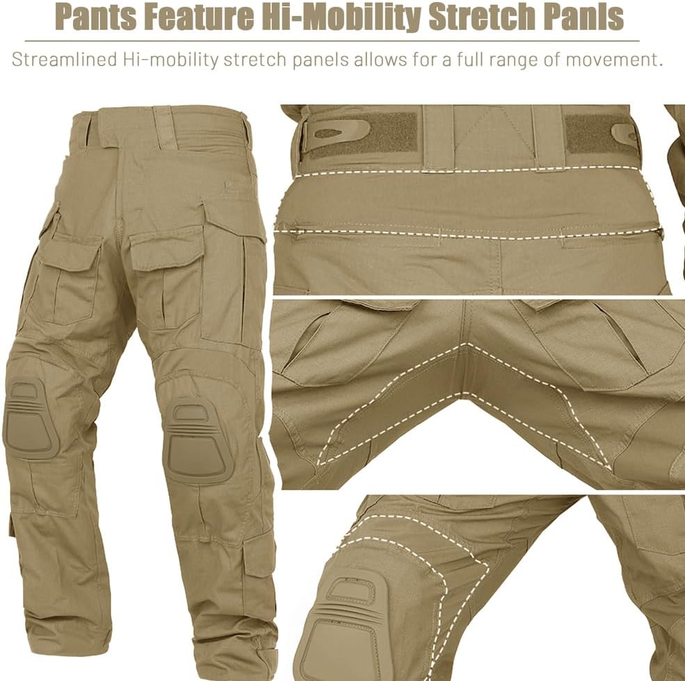 KRYDEX Tactical Men's G3 Combat Pants with Knee Pads