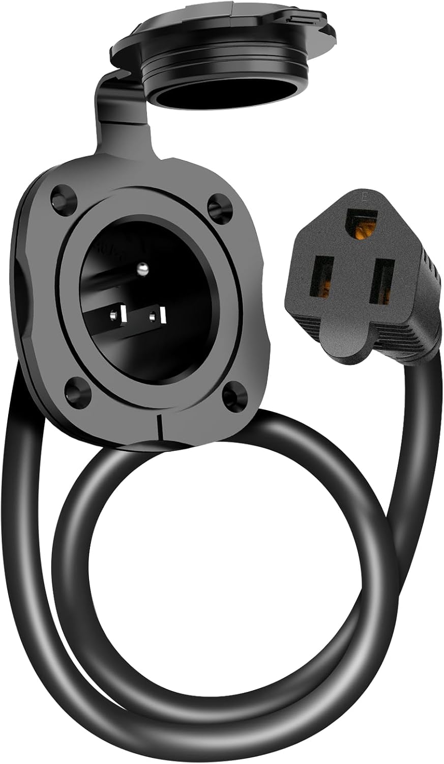 RV Shore Power Inlet Charger Plug 15 Amp 125V AC Power Inlet Port Plug