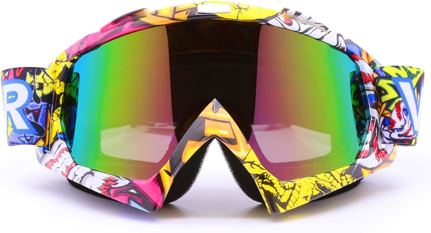 Dirt Bike Goggles, ATV Motorcycle UTV MX OTG Accessories Goggle Glasses & Anti Fog Ski Goggles, Racing Skiing Dirtbike