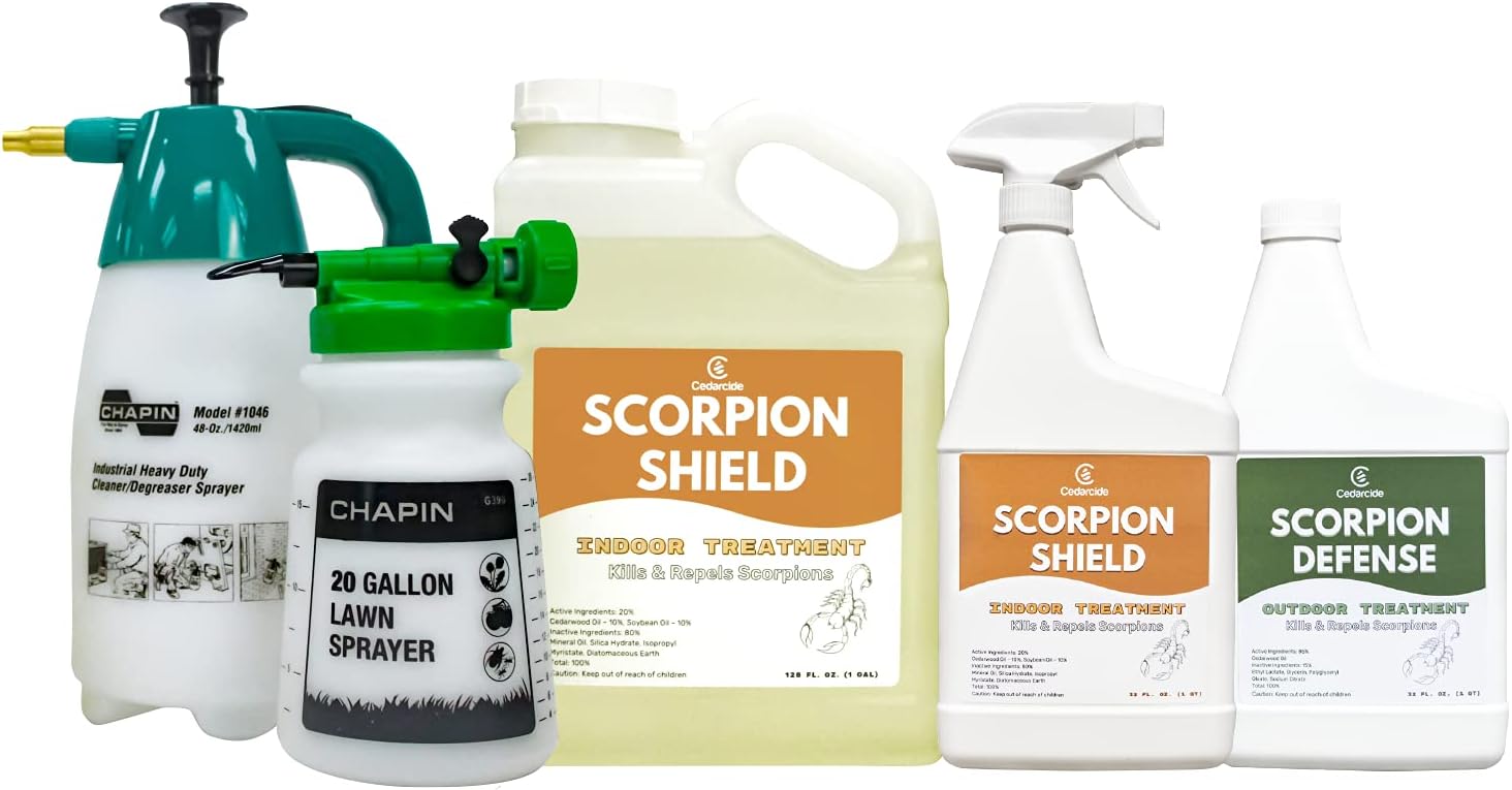 Cedarcide Indoor & Outdoor Scorpion Treatment Kit (Medium) - Cedar Oil Pest Control Sprays - Kills & Repels Scorpions and Other Pests Guaranteed in