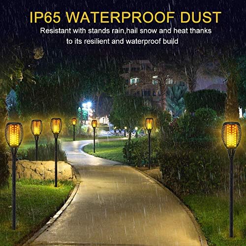 Aityvert Flickering Flame Solar Torch Lights Outdoor, 43" Tall, 2 Pack | Realistic 96-LED Flame Effect,Higher & Larger,IP65 Waterproof, Landscape Decoration Auto On/Off for Patio, Garden,Pathway