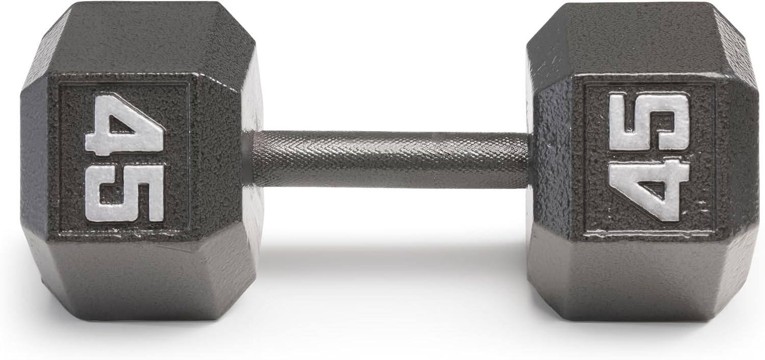 Marcy Cast Iron Hex Dumbbells Collection - Available size from 3-lb to 100-lb, SOLD INDIVIDUALLY