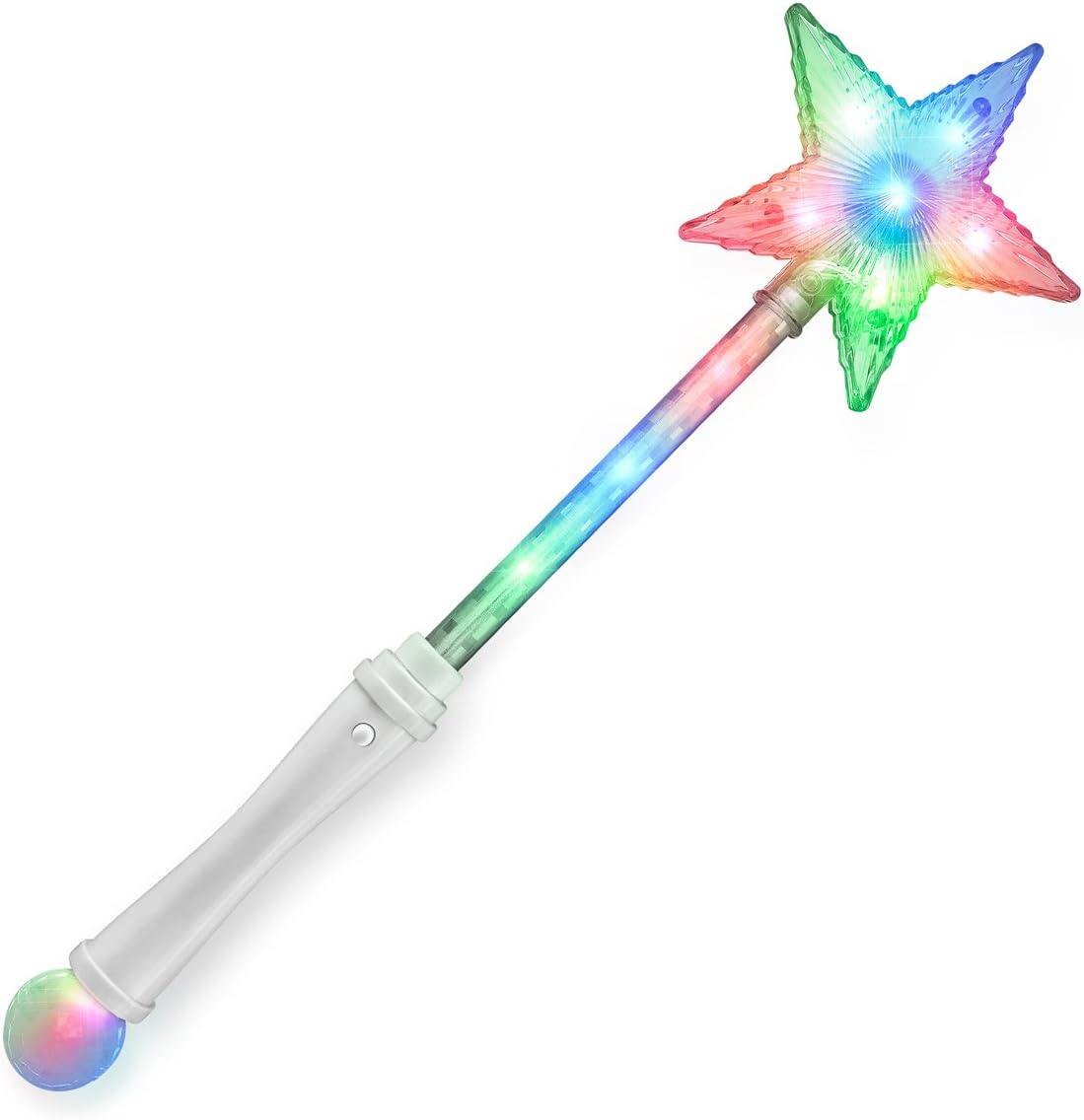 FlashingBlinkyLights Light Up White Super Star Princess LED Wand