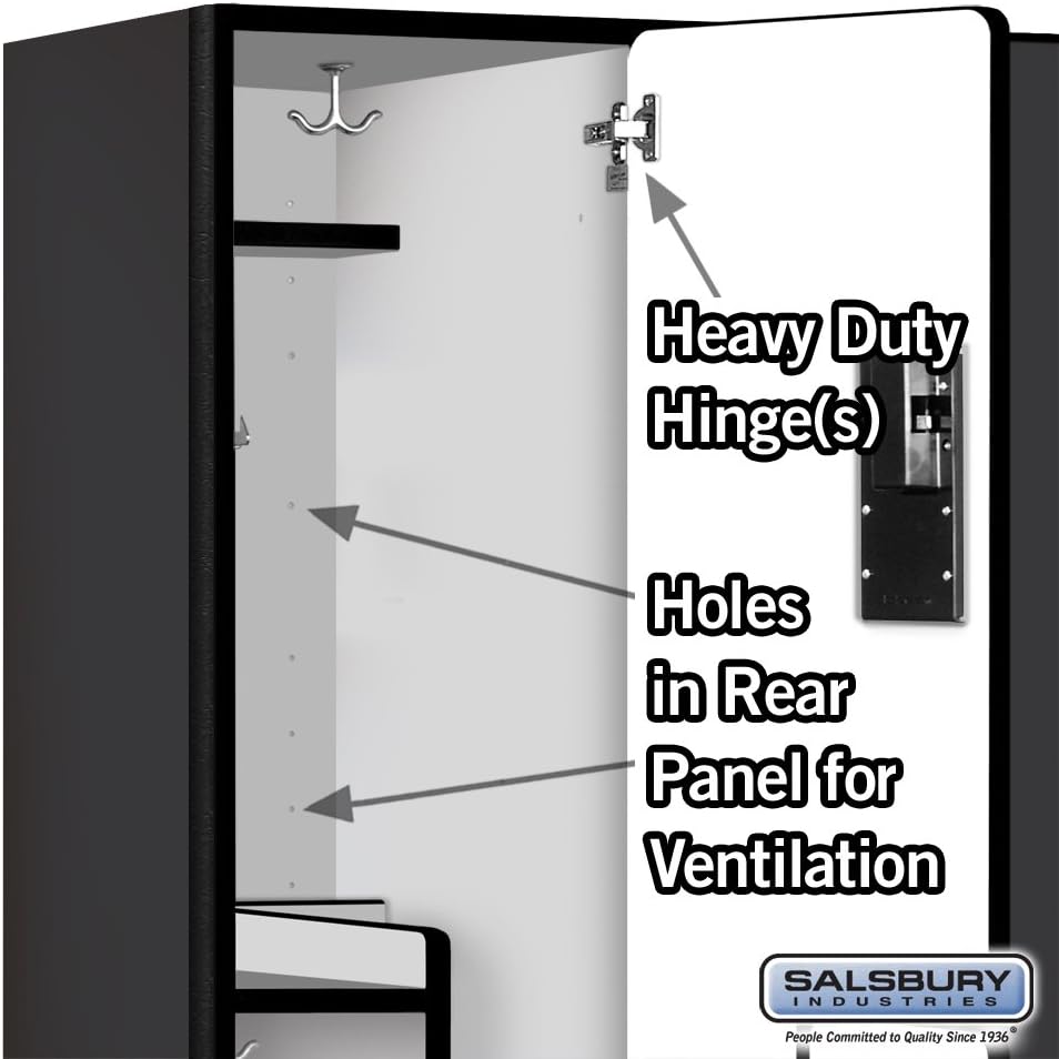 Salsbury Industries 2-Tier S-Style Extra Wide Designer Wood Locker with Three Wide Storage Units, 6-Feet High by 18-Inch Deep, Mahogany