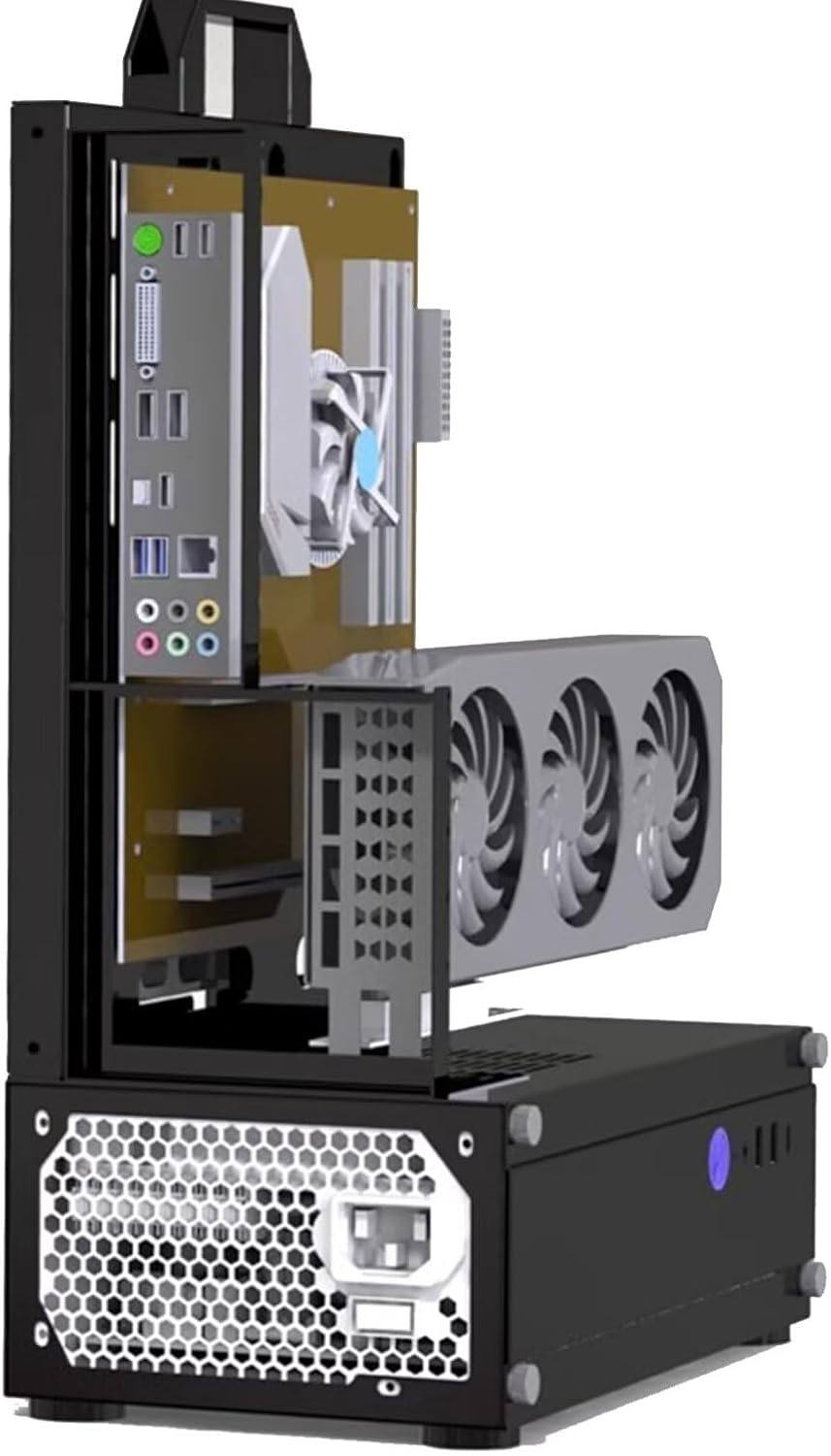 PC Test Bench ATX Case Open Frame Computer Case, Upgraded Version Portable Chassis Bracket, Zinc Coated Steel Cases Shell