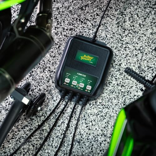Battery Tender Plus 4 Bank Multibank Charger - 5 AMP (1.25 AMPs Per Bank) - Smart 12V Multi Battery Charger and Maintainer for Standard, AGM