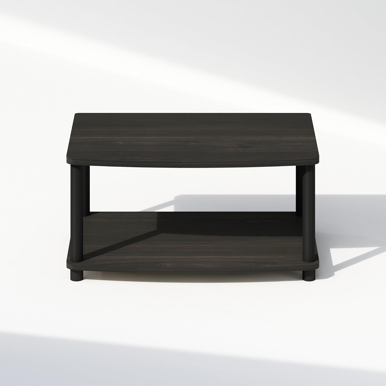 Furinno Turn-S-Tube No Tools 3-Tier Entertainment TV Stands, Dark Cherry and Black