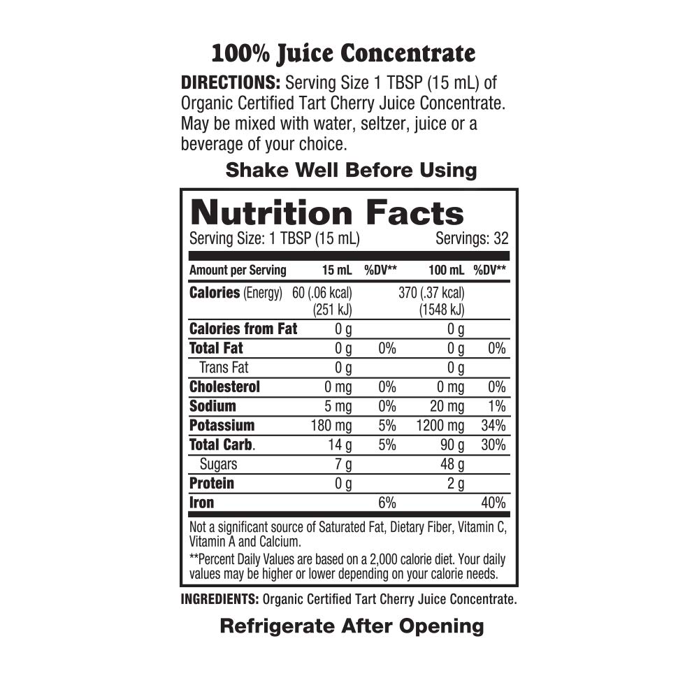Dynamic Health Organic Tart Cherry Juice Concentrate, 16 fl oz Bottle