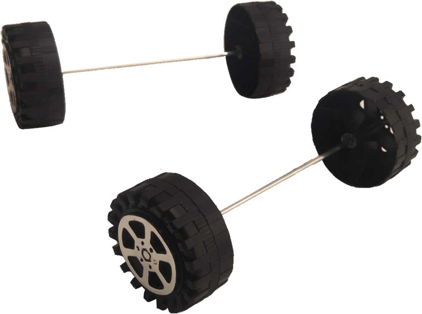 EUDAX 50pcs Plastic Roll 2mm Dia Shaft Toys Wheel and 25Pcs STEM Shaft Round Rod Axles for DIY Toy RC Car Truck Boat Helicopter Model Part