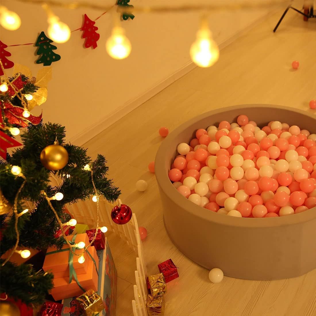 GOGOSO Ball Pit Balls 100 PCS for Toddles, Kids Plastic Balls for Ball Pit, Pool, Pink Party Accessories, Birthday Decoration