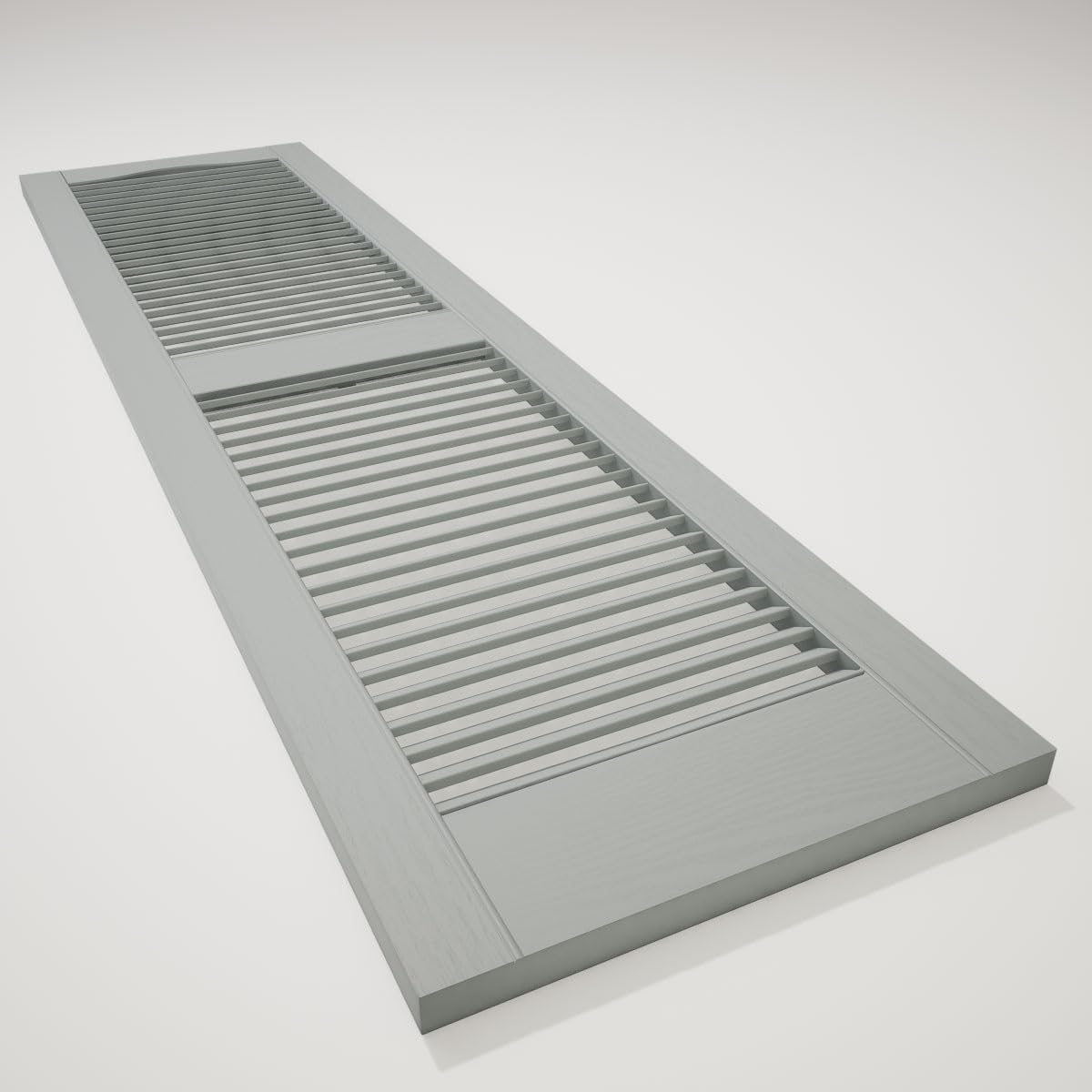 14 1/2"W x 60"H EverColor Open Louver Exterior Vinyl Shutters, w/Installation Shutter-Lok's & Matching Screws (Per Pair), Black