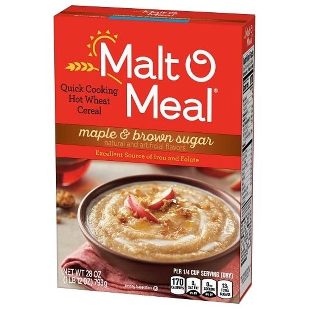 Malt-O-Meal Maple And Brown Sugar - Hot Cereals, 28 Ounce -- 12 per case.