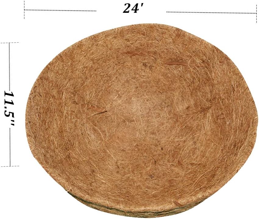16 Inch Coco Liner for Planters, 2PCS Round Replacement Plant Basket Liner, Coco Fiber for Hanging Basket