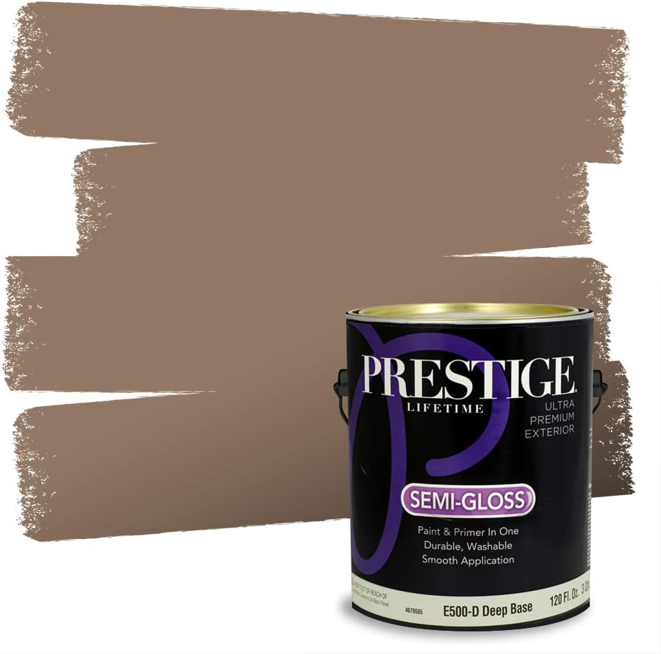 PRESTIGE Paints Exterior Paint and Primer In One, 1-Gallon, Flat, Comparable Match of Sherwin Williams* Sable*