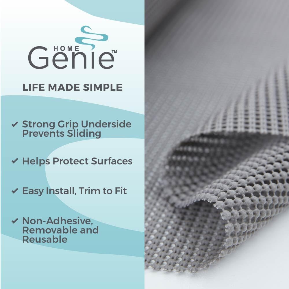 HOME GENIE Shelf Drawer and Cabinet Liner, Non Adhesive, 12x20 Soft Gray