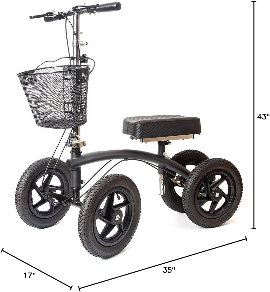 BodyMed All-Terrain Knee Walker, Steerable for Foot Injuries - Heavy-Duty