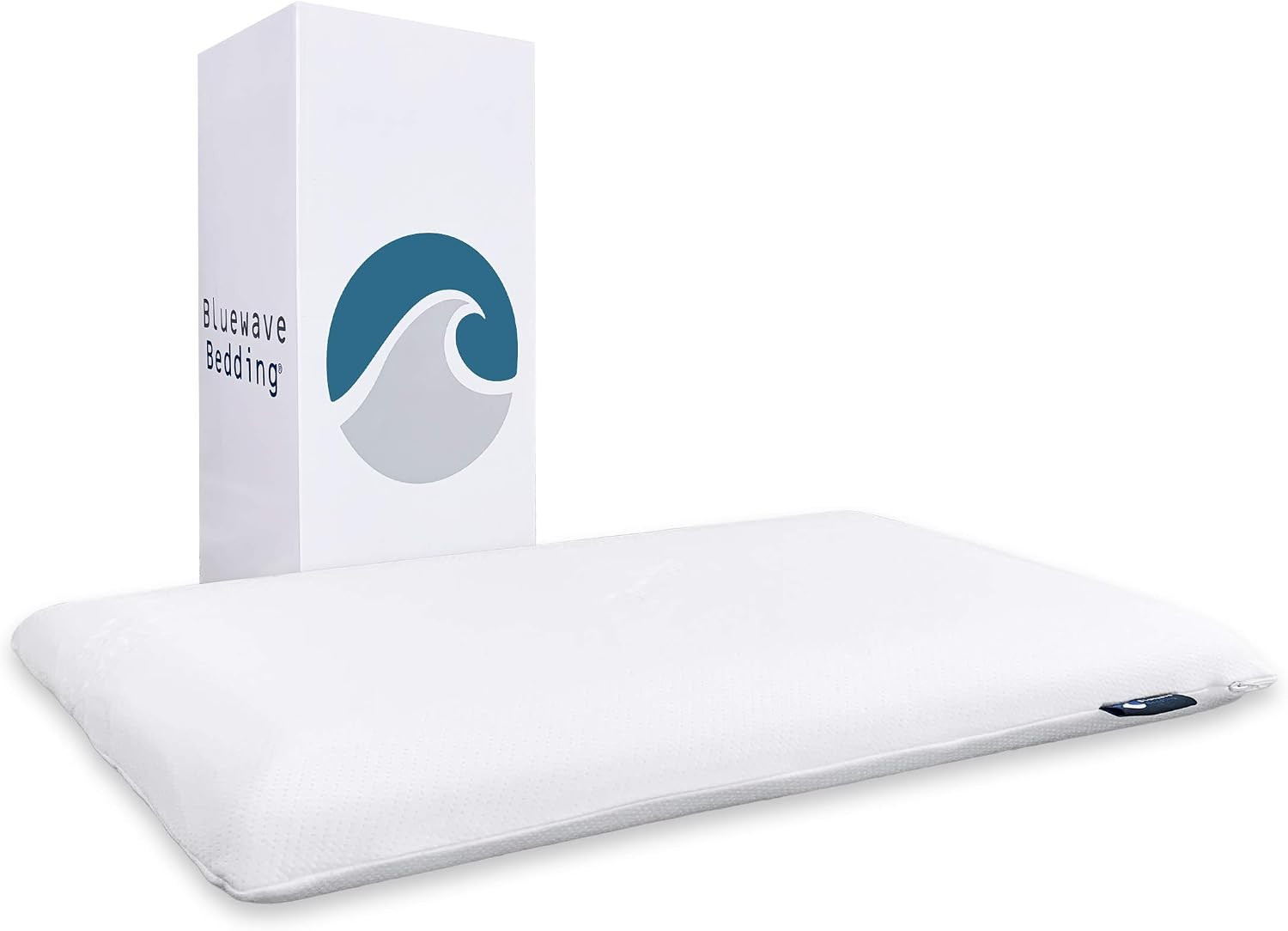 Bluewave Bedding Hyper Slim Gel Memory Foam Pillow for Stomach and Back Sleepers - Thin