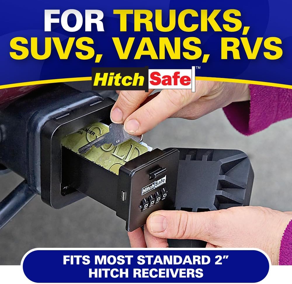 HS7000 Key Vault | Hidden Trailer Hitch Safe for Secure Key Storage | CarShare Turo | Weather Resistant and Durable with 4-Digit Combination Lock