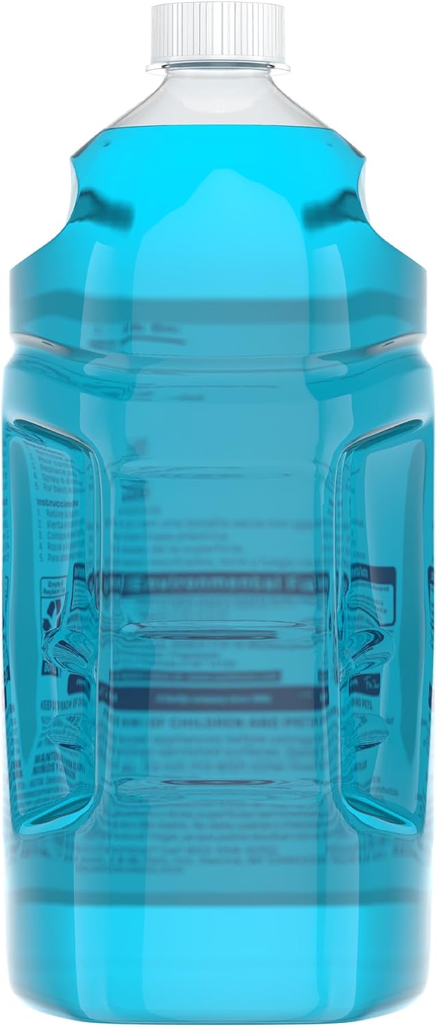 Windex refill glass and window cleaner, made from 100% recycled plastic, surface cleaning spray, original blue scent, 2L (67.6 fl oz)