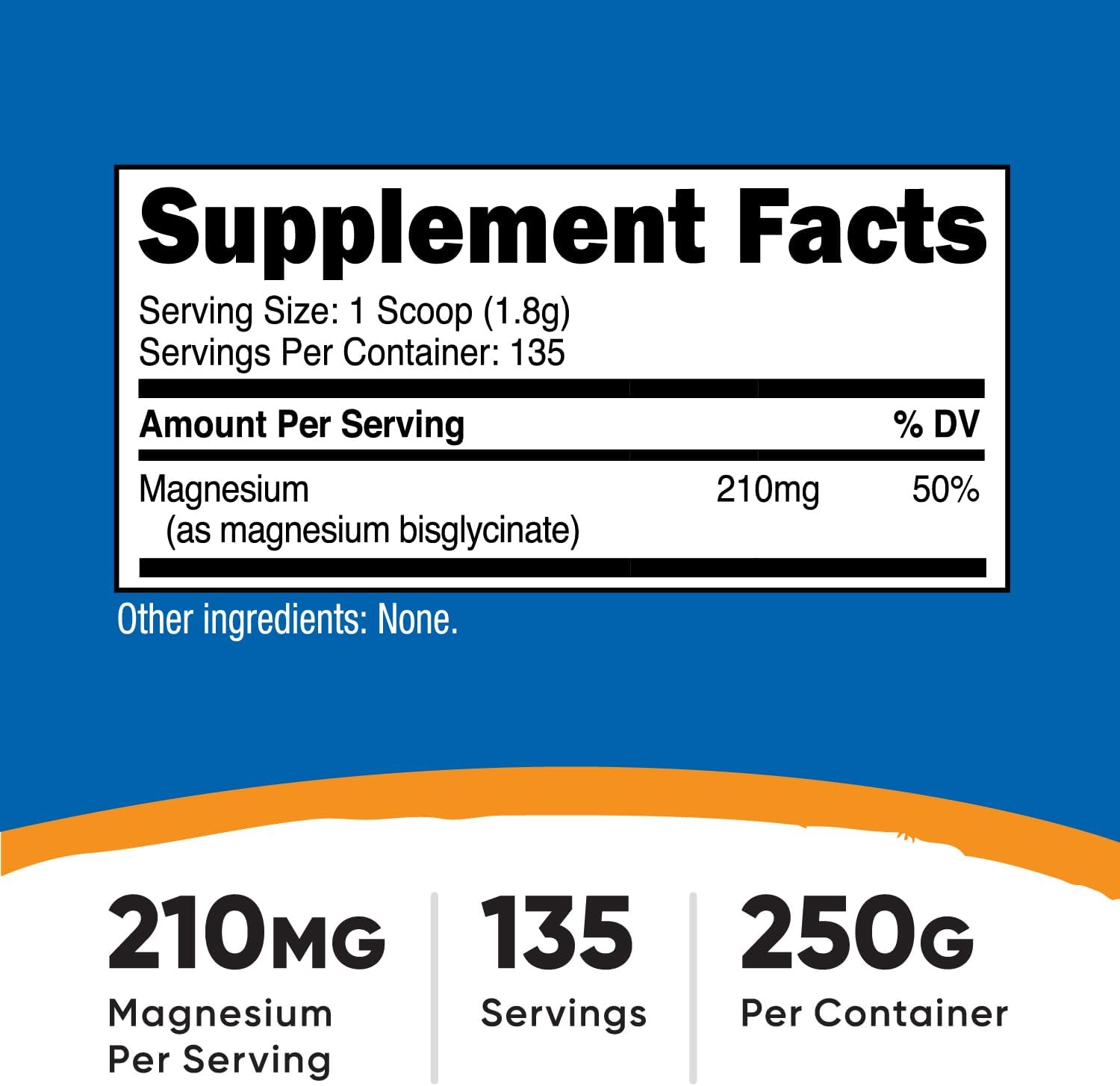 Nutricost Magnesium Glycinate Powder (250 Grams) Unflavored