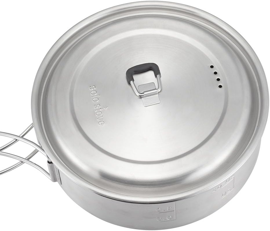 Solo Stove Campfire 2 Pot Set Combo - 4+ Person Wood Burning Camping Stove | Outdoor Kitchen Kit for Backpacking Camping Survival | NO Batteries or