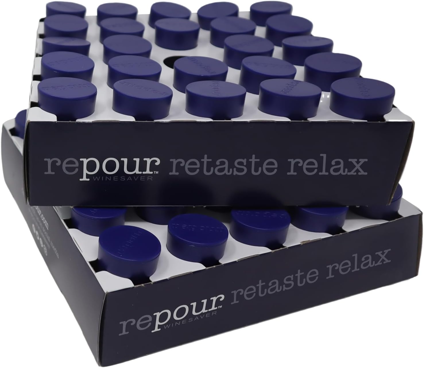 Wine Saver - Wine Preserver and Stopper - Removes Harmful Oxygen from your Wine Simply and Effectively - Indigo Blue 4 Pack