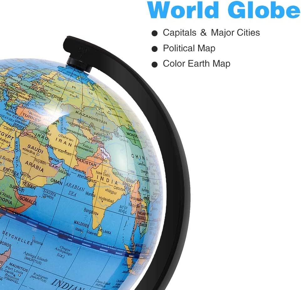 Wizdar 4 inch World Globe for Kids Learning