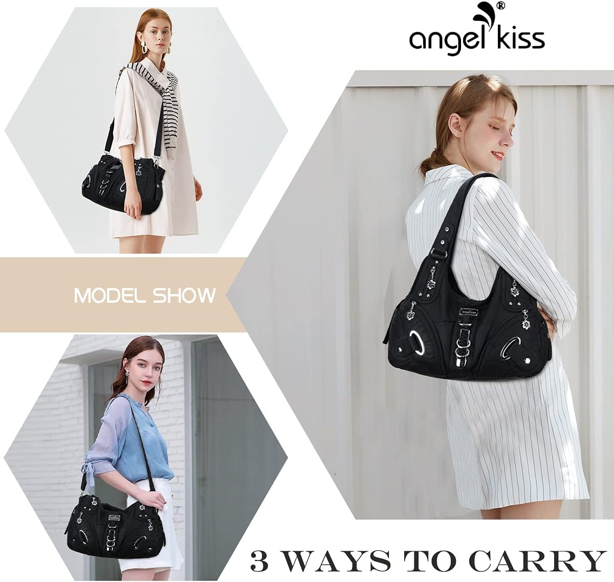 Angelkiss Hobo Purses and handbags for Women Satchel Handbag Women Purses Large Daily Shoulder Bags
